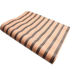 Striped Wood Grain Wallpaper Roll in Light Brown and Dark Brown